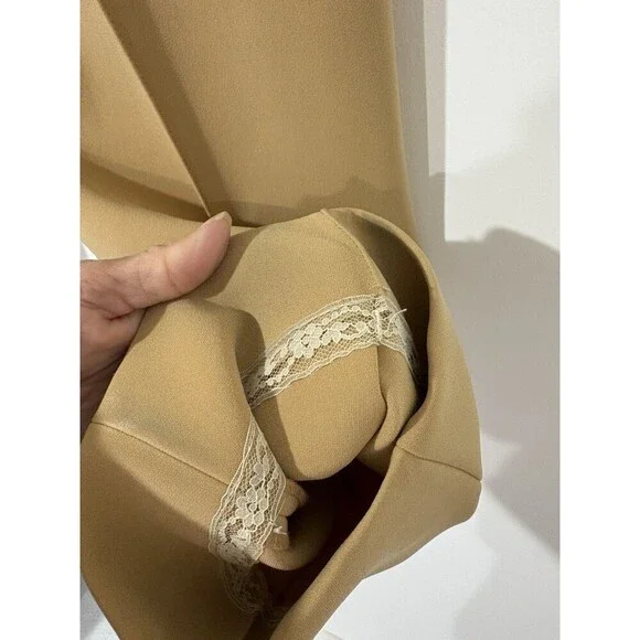 Diane von Furstenberg Women High Rise Pleated Straight Slacks Camel S4 Heavy Wtg - Picture 10 of 16